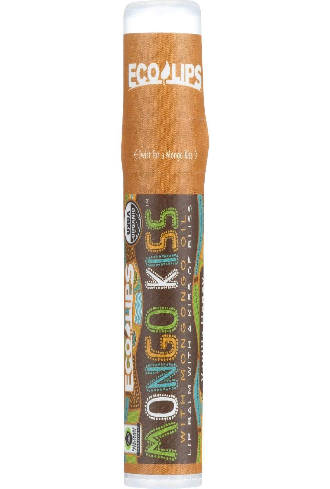 Eco Lips - Organic Mongo Kiss Lip Balm, Vanilla Honey .25 oz